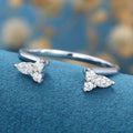 Marquise Moissanite | Diamond Open Wedding Band Ring 
