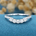 Half Eternity Moissanite | Diamond Curved Wedding Band Ring 
