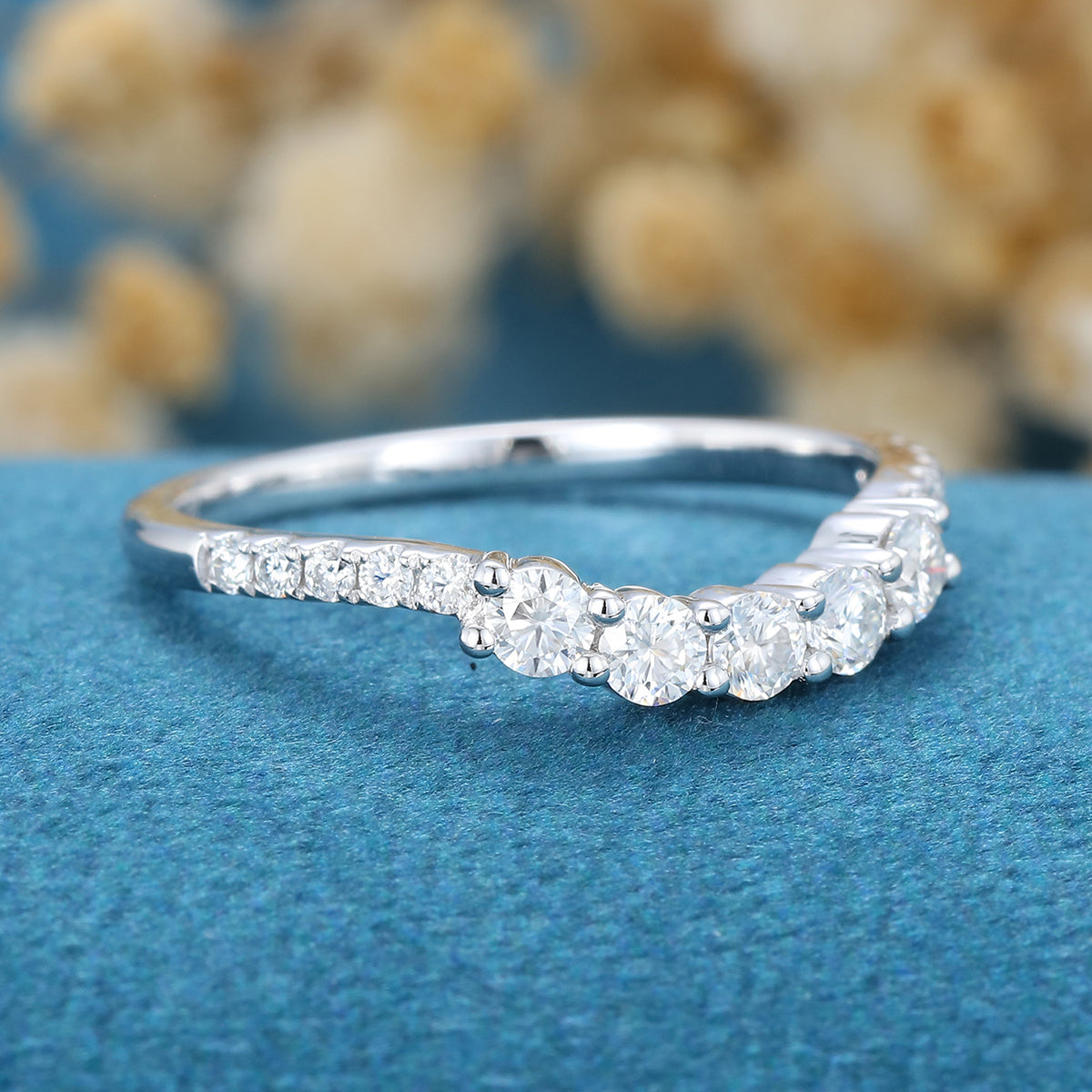 Curved half eternity ring hotsell