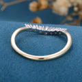 Round cut Moissanite | Diamond Curved Wedding Band Ring 