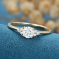 Round cut Moissanite Engagement Ring 